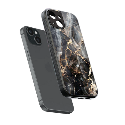 Midnight Veins sleek iphone 14 cover with tempered glass back and TPU edges