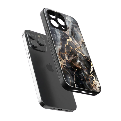 Midnight Veins sleek iphone 15 pro cover with tempered glass back and TPU edges