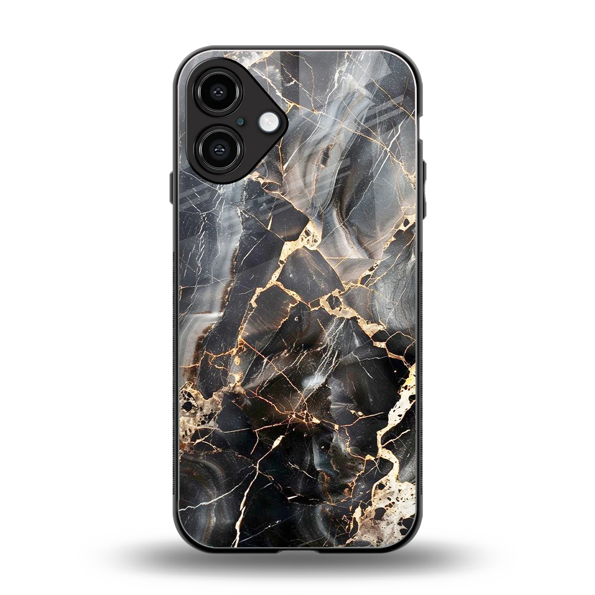 Midnight Veins back phone cover | glass case for iphone 16 plus