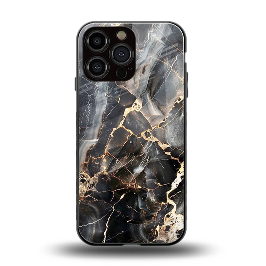 Midnight Veins back phone cover | glass case for iphone 16 pro max