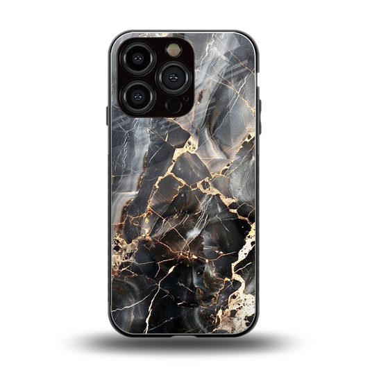 Midnight Veins back phone cover | glass case for iphone 16 pro