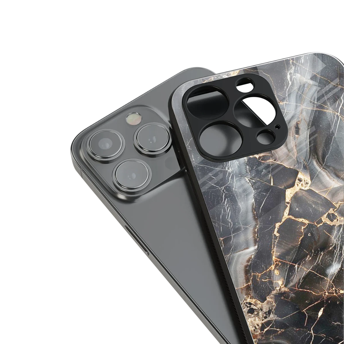 Midnight Veins stylish phone case for iphone 15 | glossy glass and slim fit