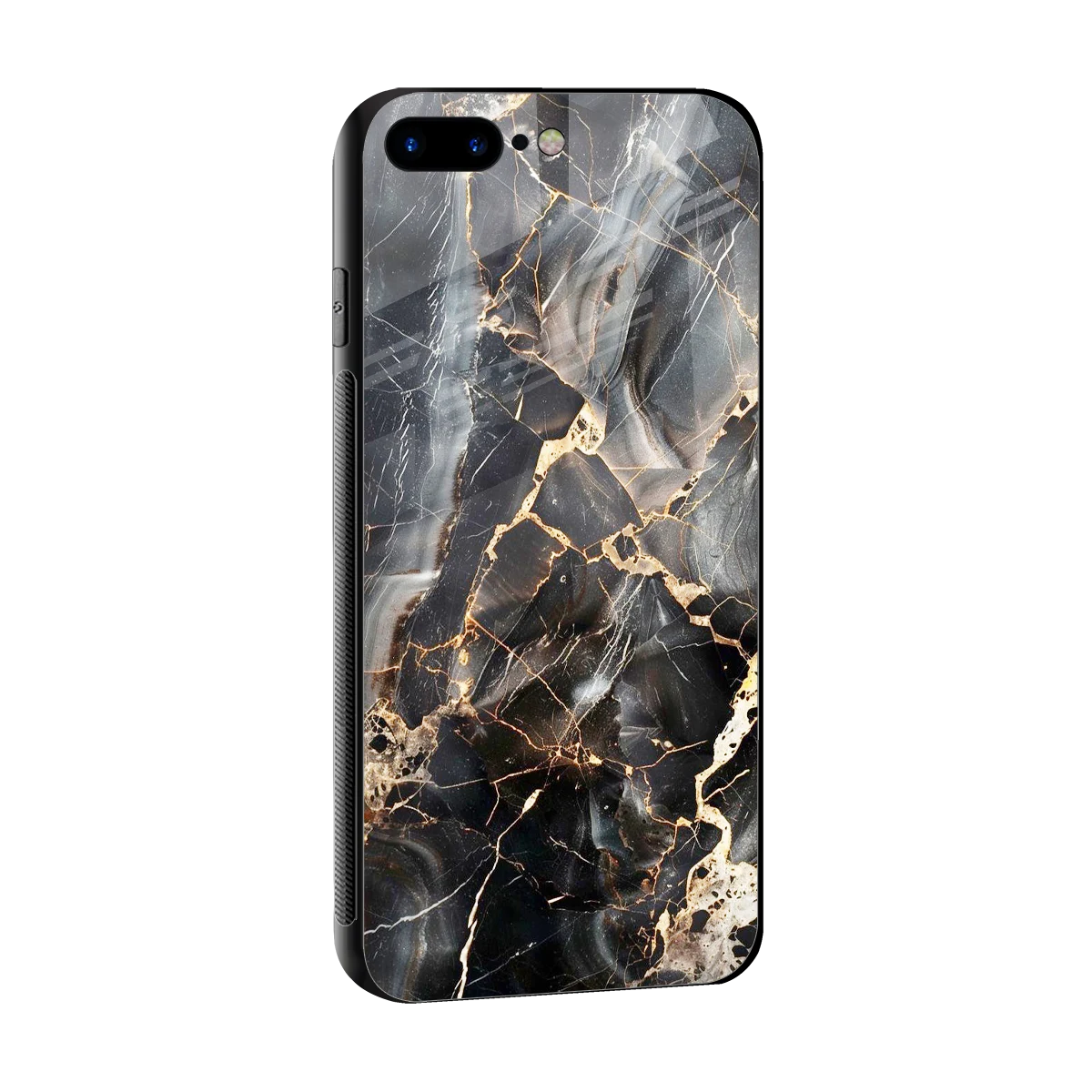 Midnight Veins sleek iphone 8 plus cover with tempered glass back and TPU edges