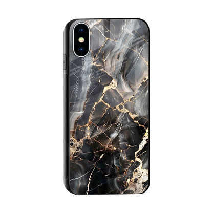 Midnight Veins sleek iphone xs cover with tempered glass back and TPU edges