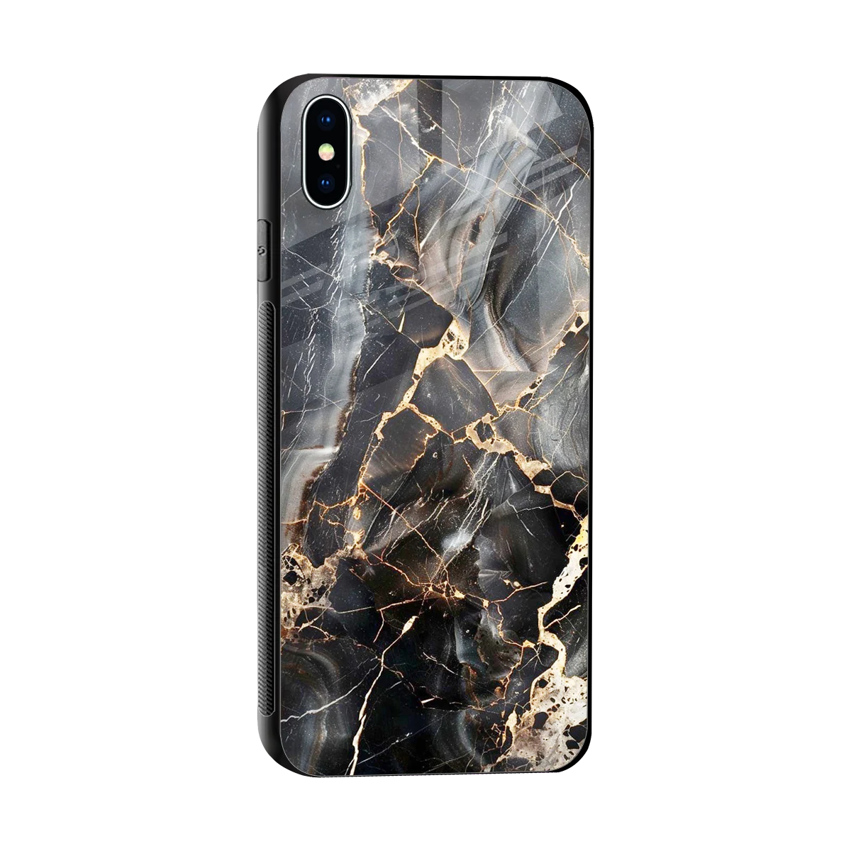 Midnight Veins sleek iphone xs max cover with tempered glass back and TPU edges