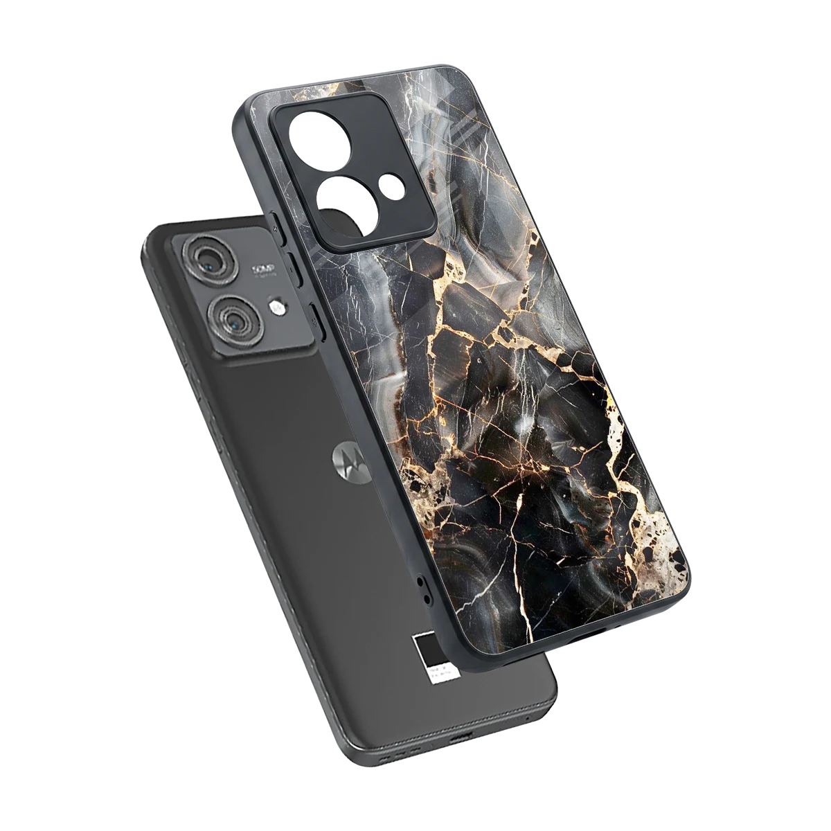 Midnight Veins sleek motorola edge 40 neo 5g cover with tempered glass back and TPU edges