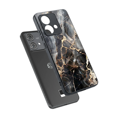 Midnight Veins sleek motorola edge 40 neo 5g cover with tempered glass back and TPU edges