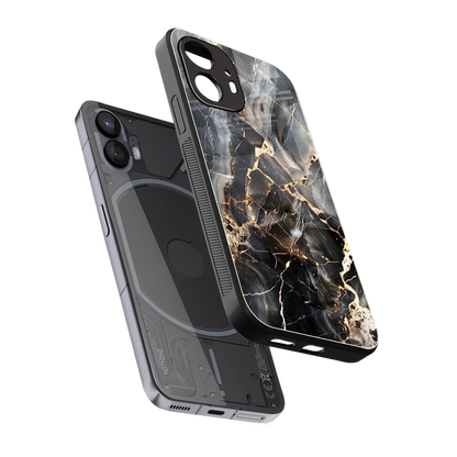 Midnight Veins sleek nothing phone 2 cover with tempered glass back and TPU edges
