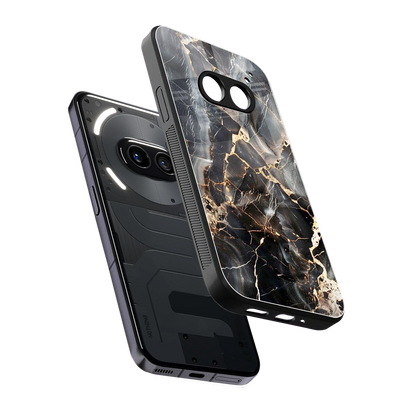 Midnight Veins sleek nothing phone 2a plus cover with tempered glass back and TPU edges