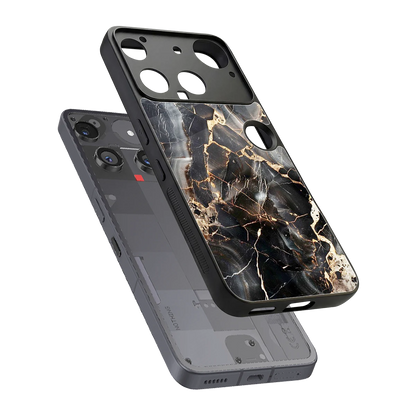 Midnight Veins sleek nothing phone 3 cover with tempered glass back and TPU edges