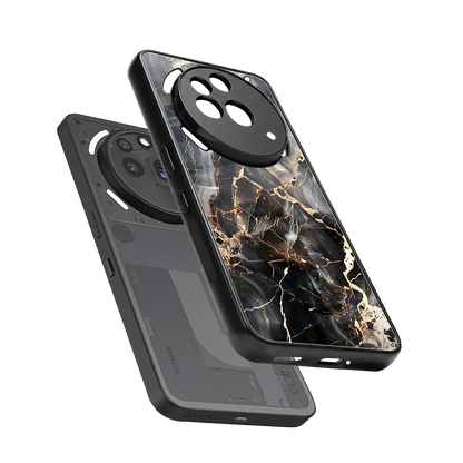 Midnight Veins sleek nothing phone 3a pro cover with tempered glass back and TPU edges