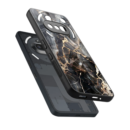 Midnight Veins sleek nothing phone 3a cover with tempered glass back and TPU edges