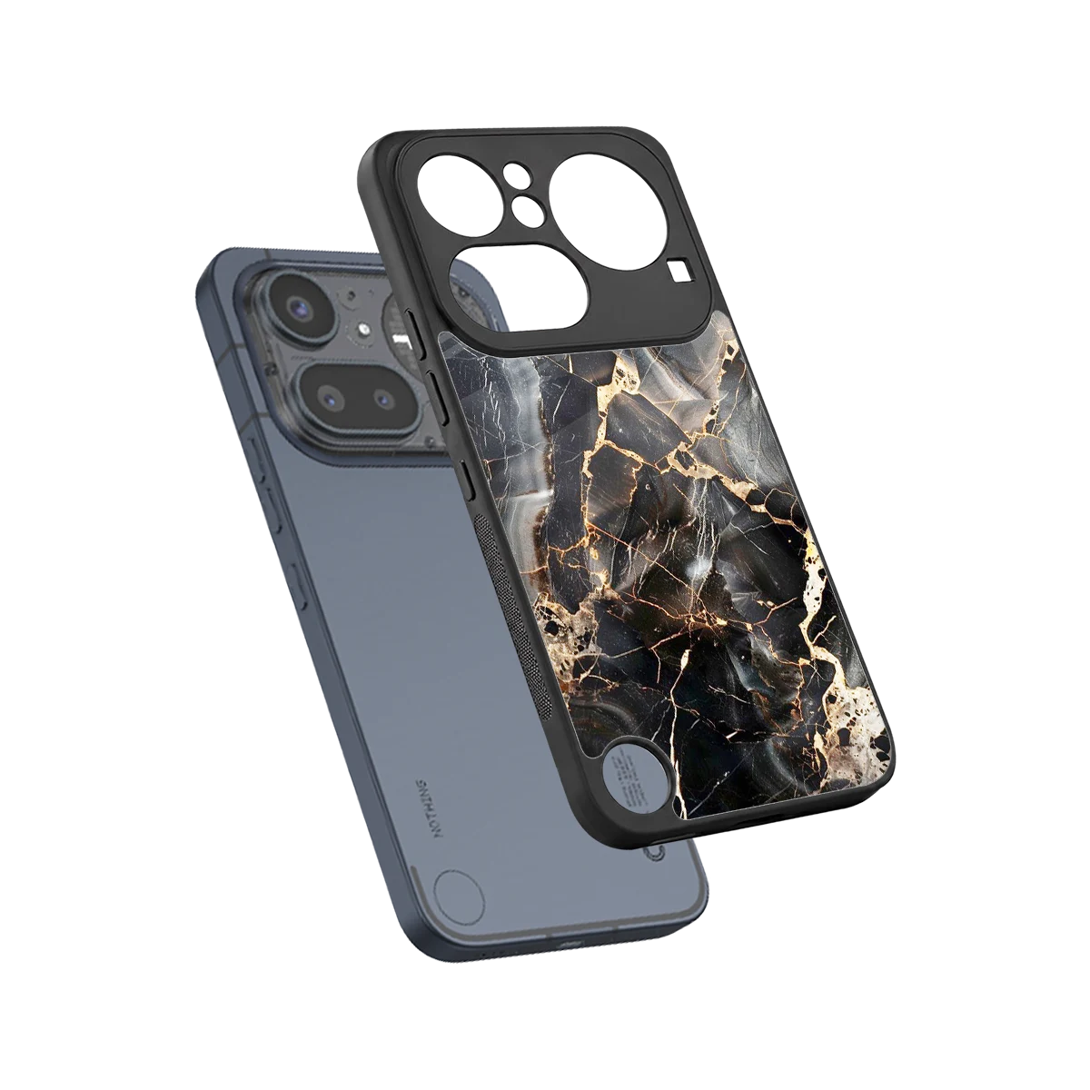 Midnight Veins sleek nothing phone 4a pro cover with tempered glass back and TPU edges