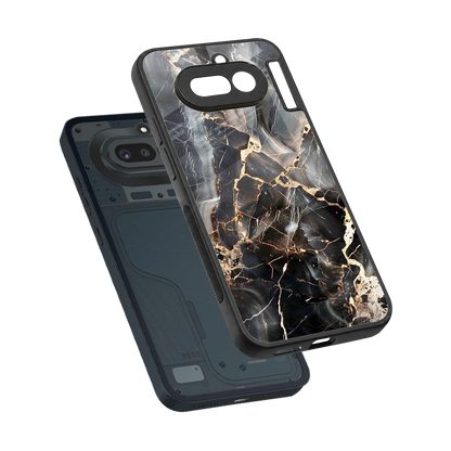 Midnight Veins sleek nothing phone 4a cover with tempered glass back and TPU edges