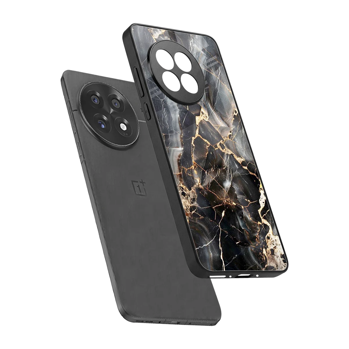 Midnight Veins sleek oneplus 13r cover with tempered glass back and TPU edges