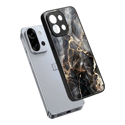 Midnight Veins sleek oneplus 13s cover with tempered glass back and TPU edges