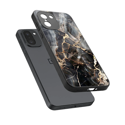 Midnight Veins sleek oneplus 15r cover with tempered glass back and TPU edges