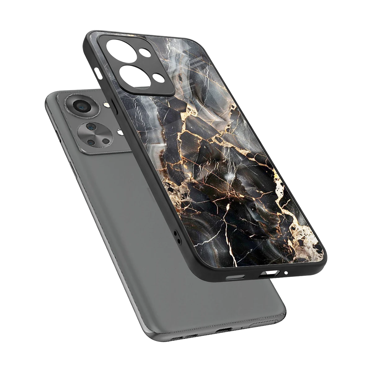 Midnight Veins sleek oneplus nord 2t cover with tempered glass back and TPU edges