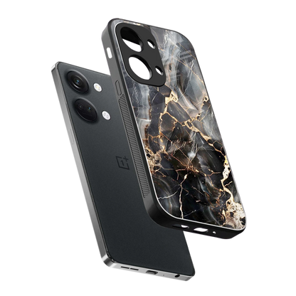 Midnight Veins sleek oneplus nord 3 cover with tempered glass back and TPU edges
