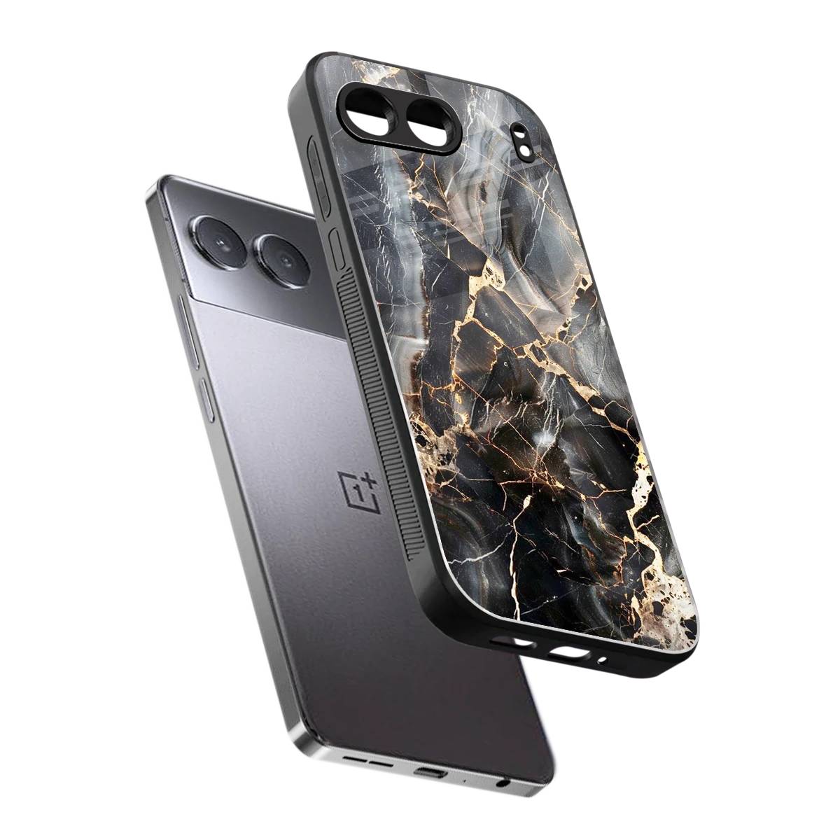 Midnight Veins sleek oneplus nord 4 cover with tempered glass back and TPU edges