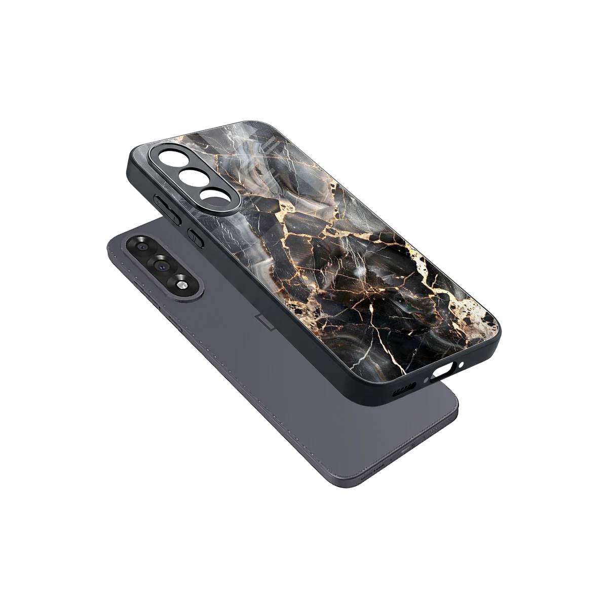 Midnight Veins sleek oneplus nord 5 cover with tempered glass back and TPU edges