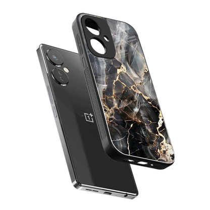 Midnight Veins sleek oneplus nord ce 3 cover with tempered glass back and TPU edges