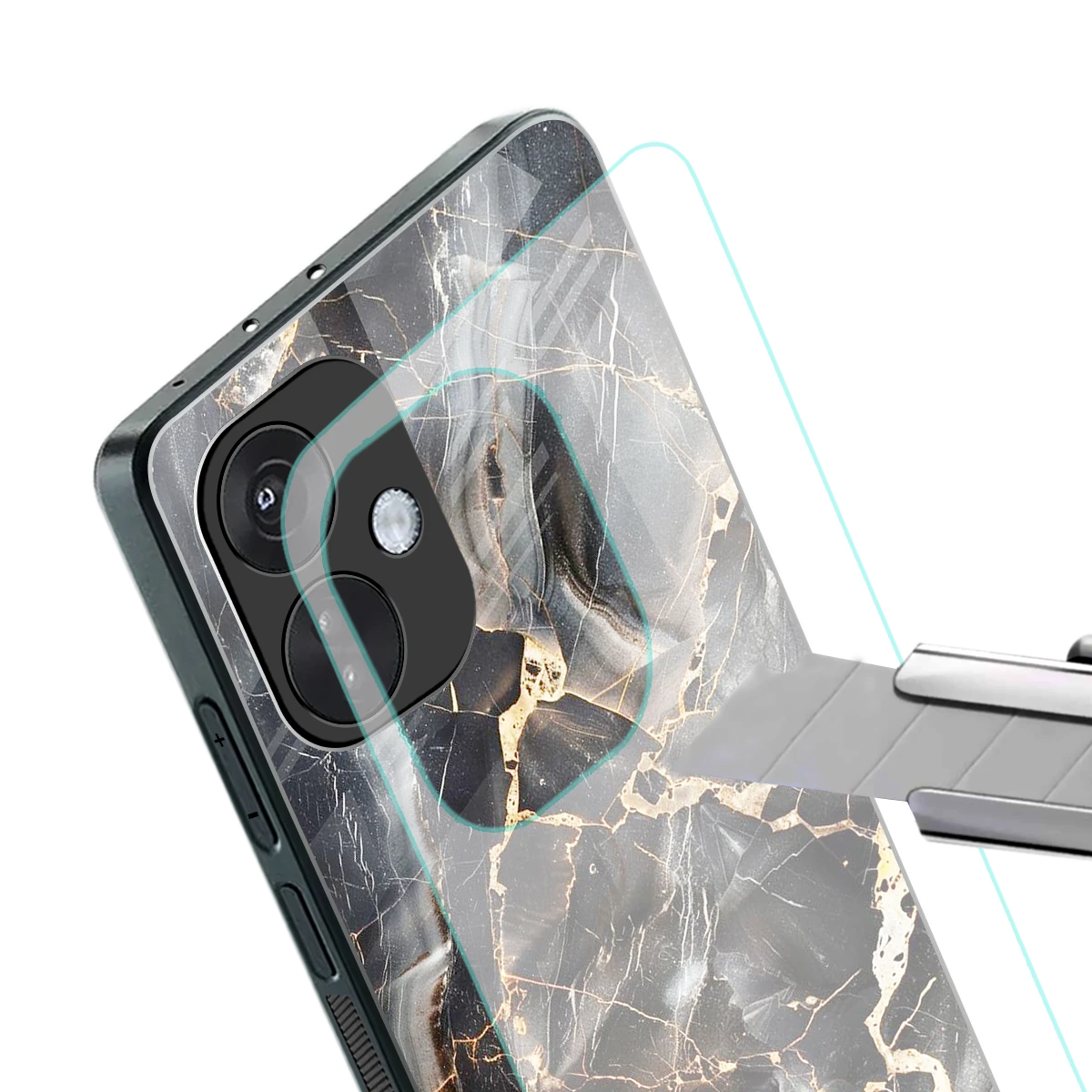 Midnight Veins stylish phone case for oneplus nord ce 3 | glossy glass and slim fit