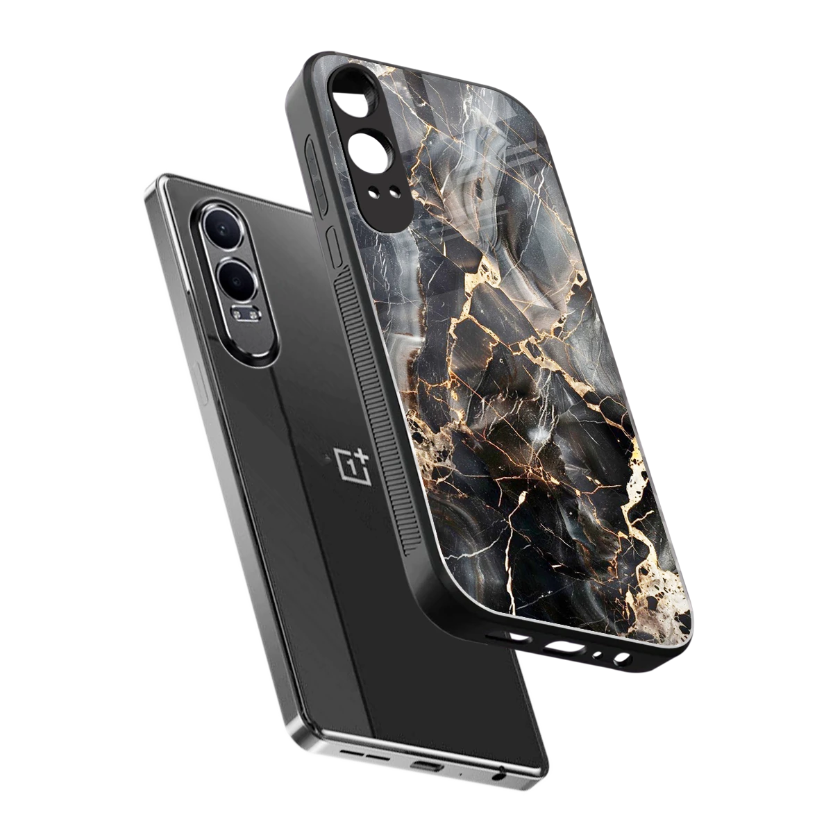 Midnight Veins sleek oneplus nord ce 4 lite cover with tempered glass back and TPU edges