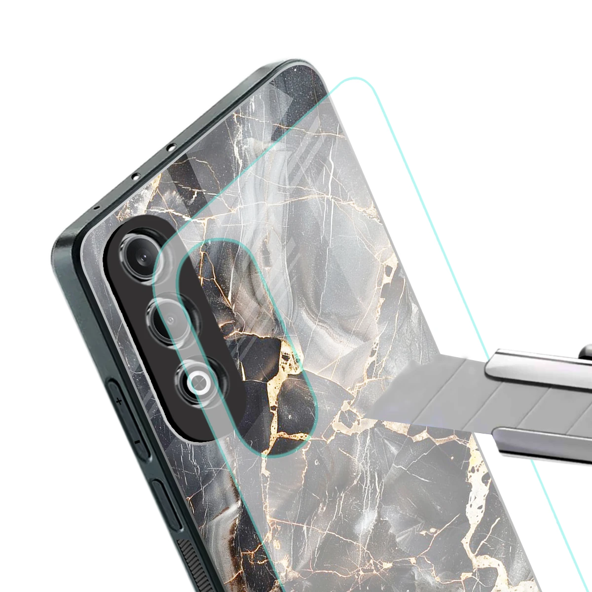 Midnight Veins stylish phone case for oneplus nord ce 4 | glossy glass and slim fit