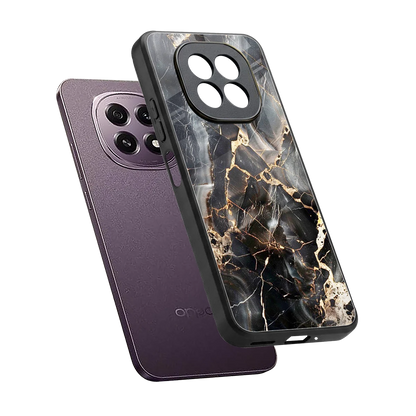 Midnight Veins sleek oppo f29 5g cover with tempered glass back and TPU edges