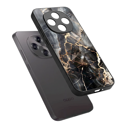 Midnight Veins sleek oppo f31 pro 5g cover with tempered glass back and TPU edges