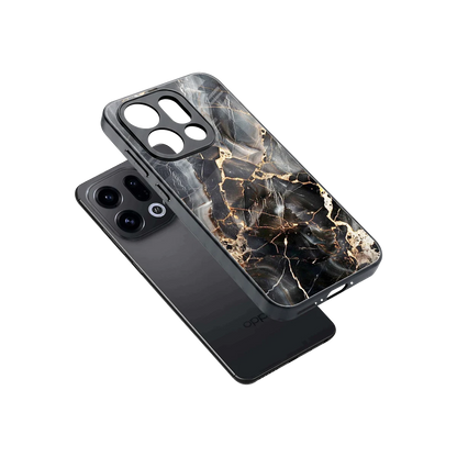 Midnight Veins sleek oppo find x9 cover with tempered glass back and TPU edges
