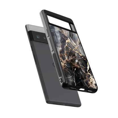 Midnight Veins sleek google pixel 6 pro cover with tempered glass back and TPU edges