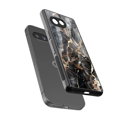 Midnight Veins sleek google pixel 10a cover with tempered glass back and TPU edges