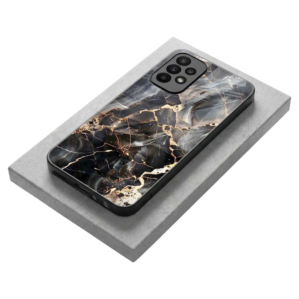 Midnight Veins stylish phone case for samsung galaxy a23 | glossy glass and slim fit