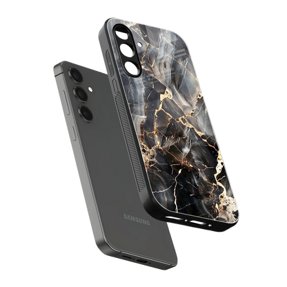 Midnight Veins sleek samsung galaxy a55 5g cover with tempered glass back and TPU edges