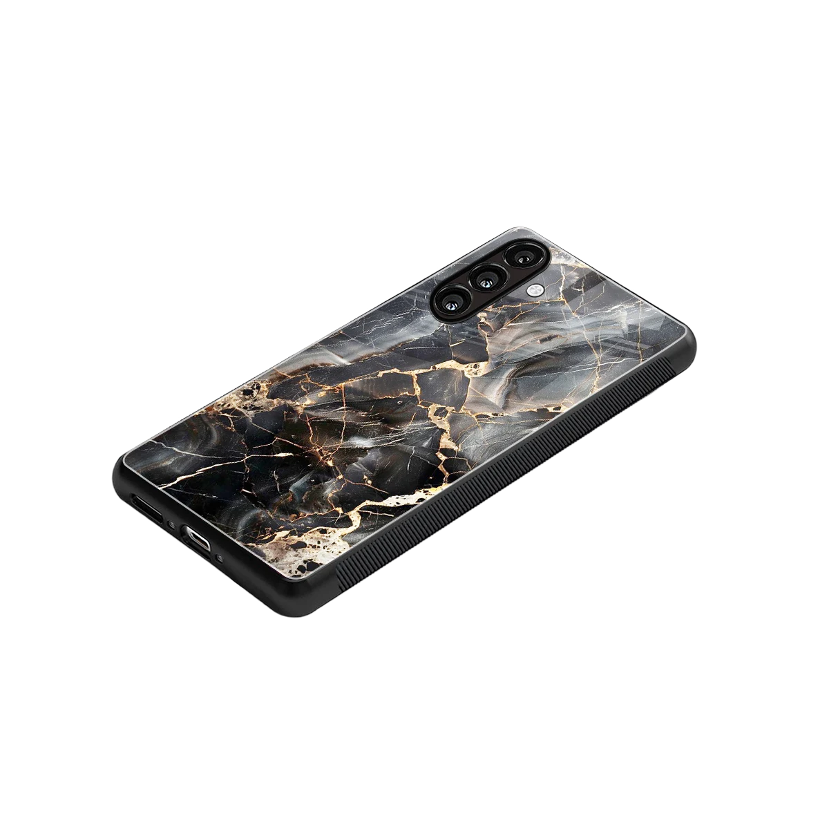 Midnight Veins stylish phone case for samsung galaxy a55 5g | glossy glass and slim fit