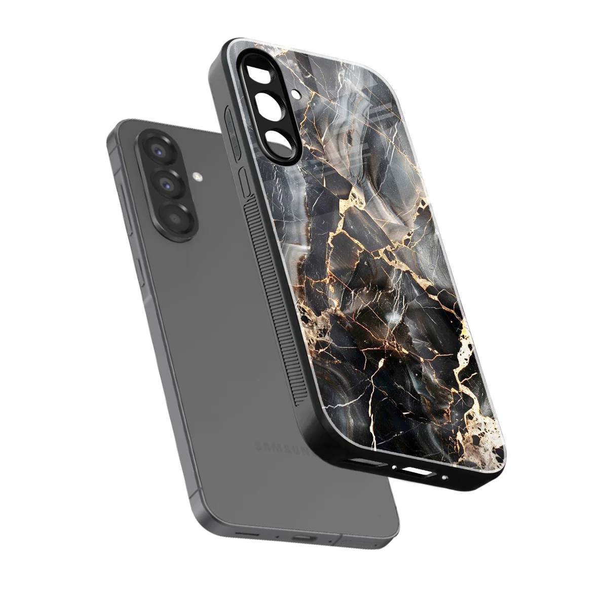 Midnight Veins sleek samsung galaxy a37 5g cover with tempered glass back and TPU edges
