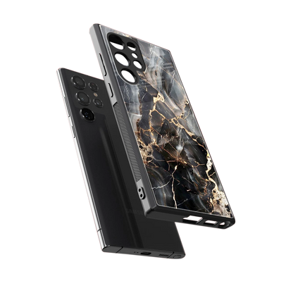 Midnight Veins sleek samsung galaxy s23 ultra cover with tempered glass back and TPU edges