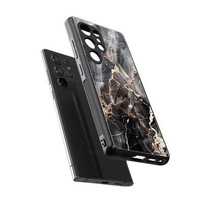 Midnight Veins sleek samsung galaxy s25 ultra cover with tempered glass back and TPU edges