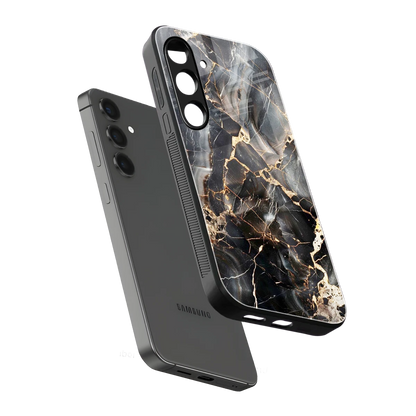 Midnight Veins sleek samsung galaxy s25 cover with tempered glass back and TPU edges