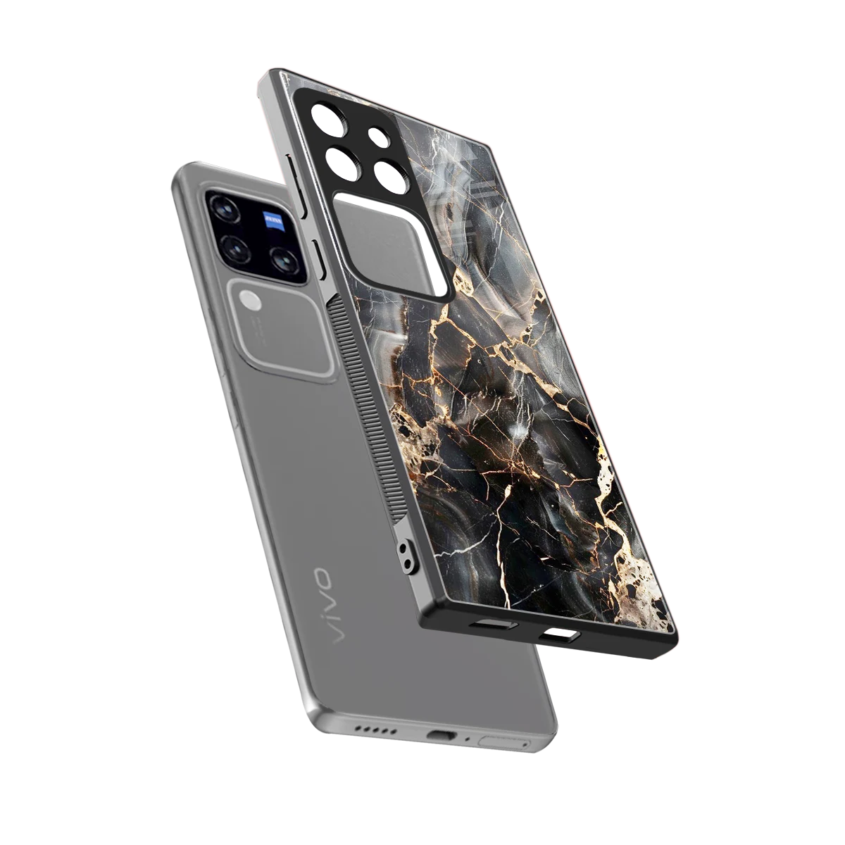 Midnight Veins sleekvivo v30 pro cover with tempered glass back and TPU edges