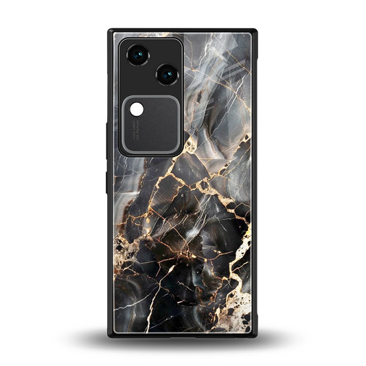 Midnight Veins back phone cover | glass case for vivo v30