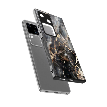 Midnight Veins sleek vivo v30 cover with tempered glass back and TPU edges