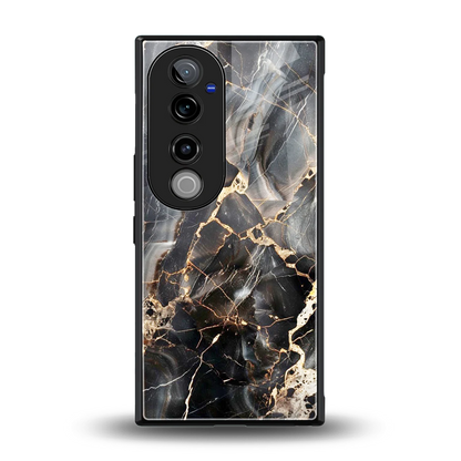 Midnight Veins back phone cover | glass case for vivo v40 pro