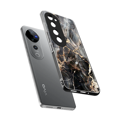 Midnight Veins sleek vivo v40 pro cover with tempered glass back and TPU edges