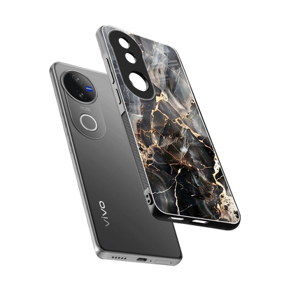 Midnight Veins sleek vivo v50 cover with tempered glass back and TPU edges