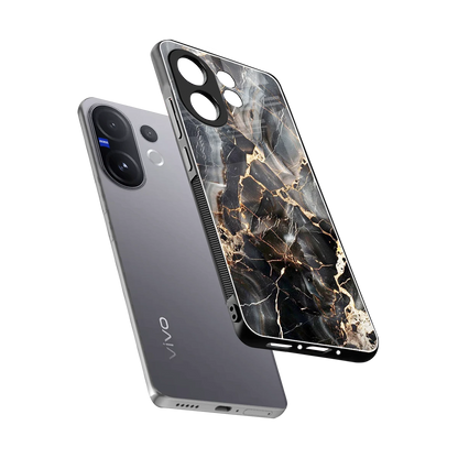 Midnight Veins sleek vivo v60 cover with tempered glass back and TPU edges
