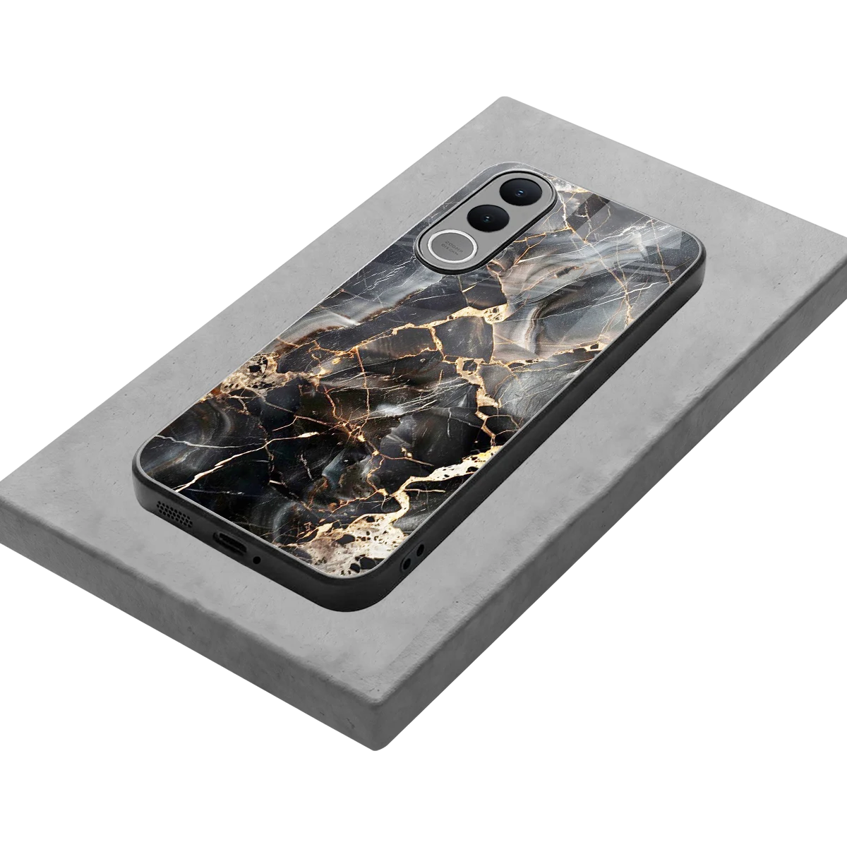 Midnight Veins stylish phone case for vivo v70 fe | glossy glass and slim fit