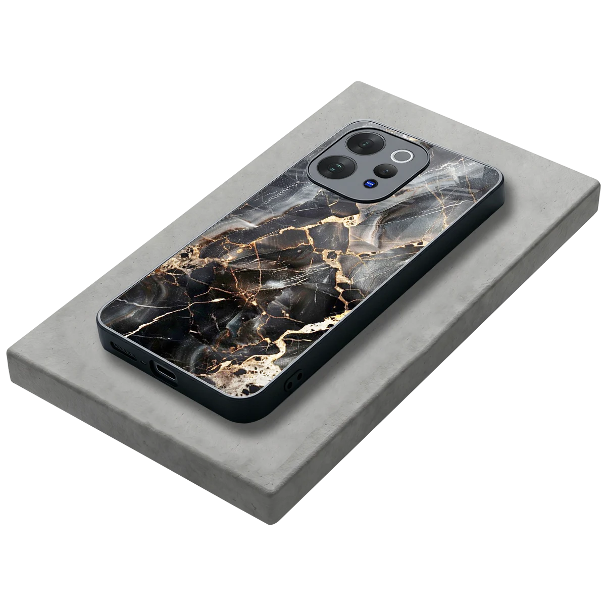 Midnight Veins stylish phone case for vivo v70 | glossy glass and slim fit
